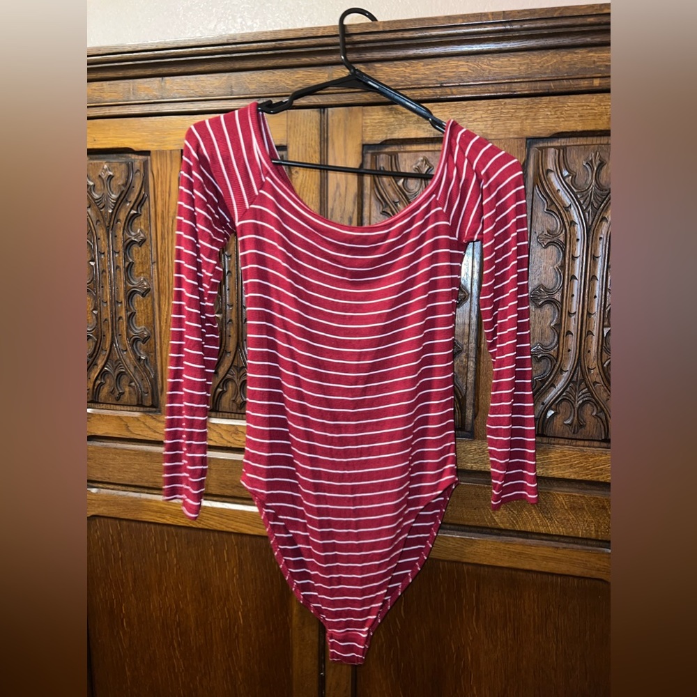 Red Striped bodysuit